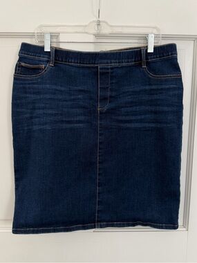 J. Jill Dark Blue Denim Pencil Skirt